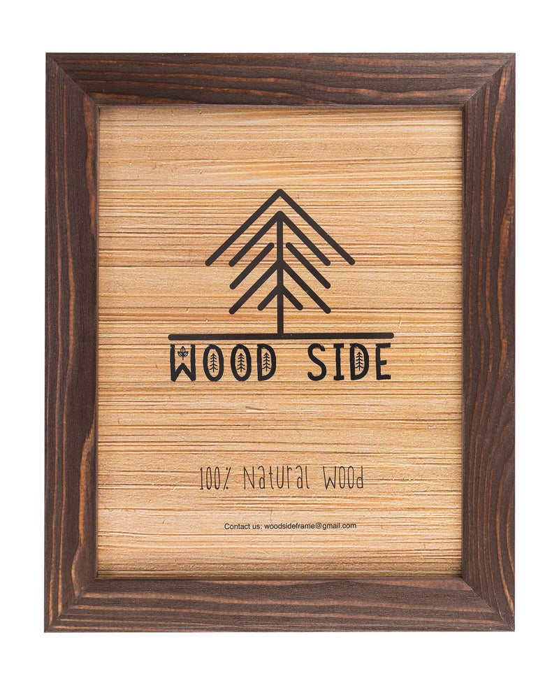 Woodside Rustic Wooden Picture Frame 11x14 Inch - Natural Solid Eco Distressed Wood for Wall Mounting Photo Frame - Brown Wenge - Image 1